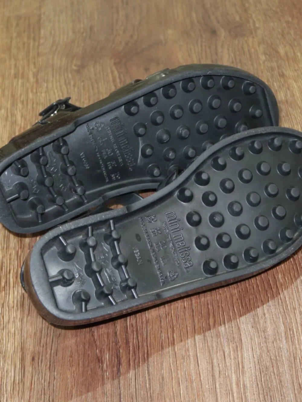 Girls Mini Melissa Solid Black Woven Jelly Strappy Summer Sandals sz 1Y 1 Youth